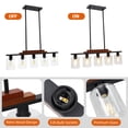 thumbnail image 6 of 2024 New Kitchen Island Lighting 5 Lights,Farmhouse Pendant Light Fixture with Clear Glass Shade - Rustic Wood Adjustable Rods Kitchen Island Lighting for Dining Room Decor, 6 of 9