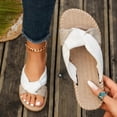 thumbnail image 2 of Rokment Color Block Beach Flat Sandals for Women 2026 Summer Comfortable Casual Straw Sole Platform Dress Slip on Vacation Walking Slides Shoes Khaki Size 8.5, 2 of 6