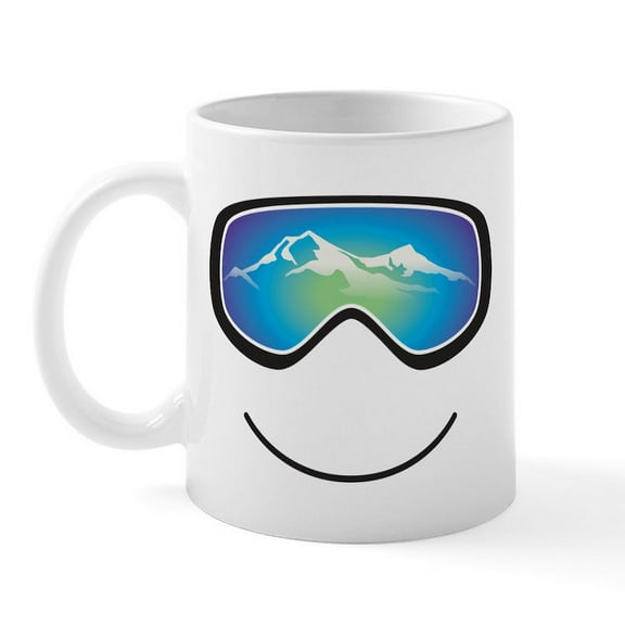 CafePress - Happy Skier/Boarder Mug - 11 oz Ceramic Mug - Novelty Coffee Tea Cup