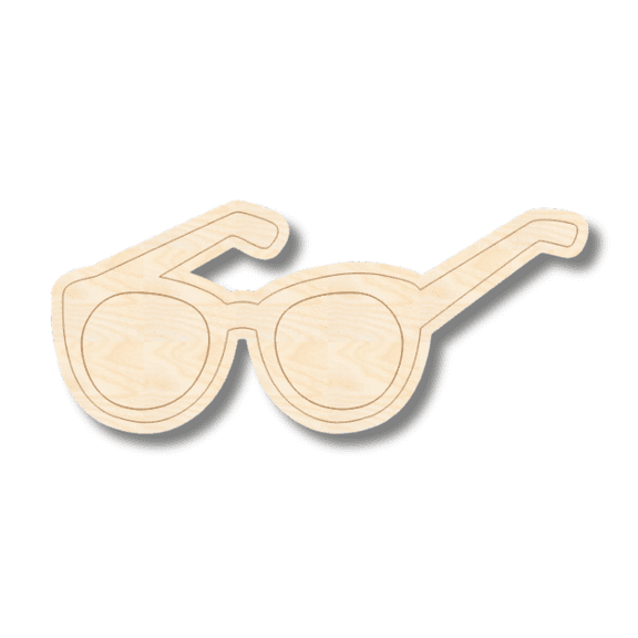 Unfinished Wood Etched Sunglasses Shape 3" / 1/4"