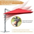 thumbnail image 4 of Gymax 10FT Square Offset Patio Umbrella Outdoor Aluminum Cantilever Umbrella Wine, 4 of 8
