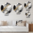 thumbnail image 4 of Designart "Marble Fusion Black and Gold I" Abstract Marble Metal Round Wall Art, 4 of 5