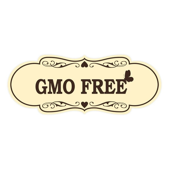 Designer GMO Free Sign (Ivory/Dark Brown) - Large