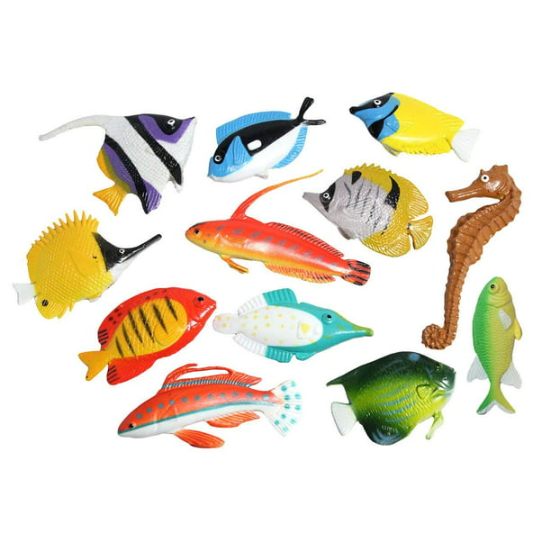 Tropical Fish Animal Figurines - Mini Fish Action Figures Replicas -  Miniature Ocean, Fish, Aquatic Toy Animal Playset 