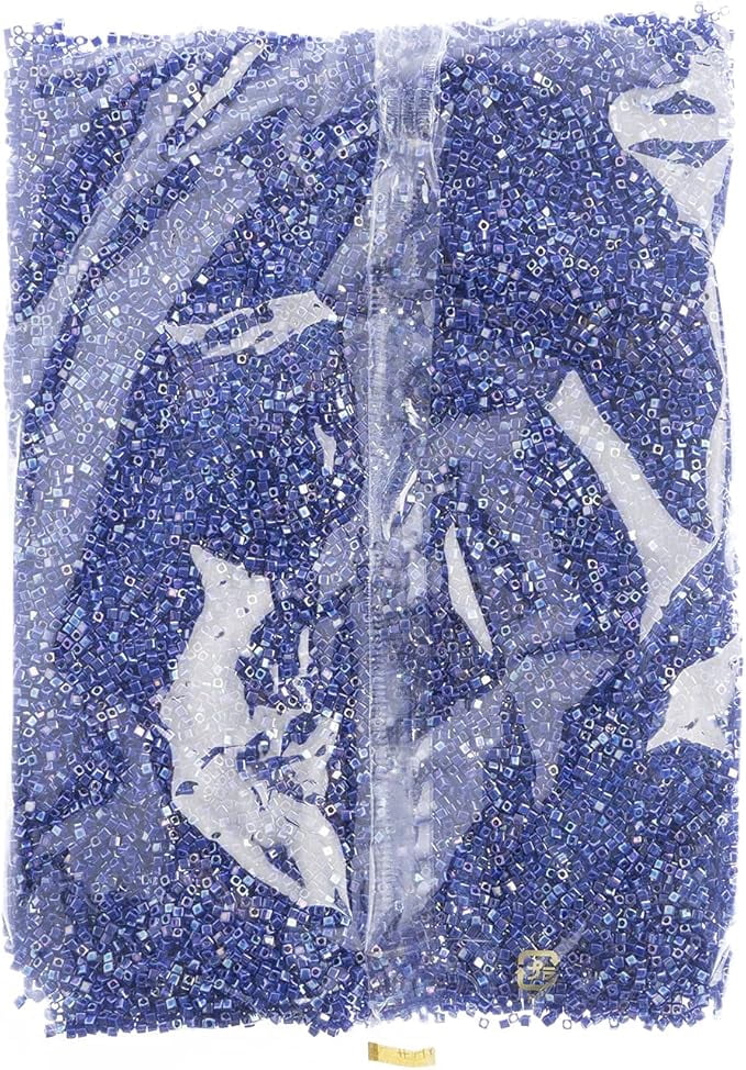 Miyuki Square/Cube 1.8mm (250g) Cobalt Blue Opaque AB Glass Square Bead for Jewelry Bracelets, Necklaces Decoration Design Making