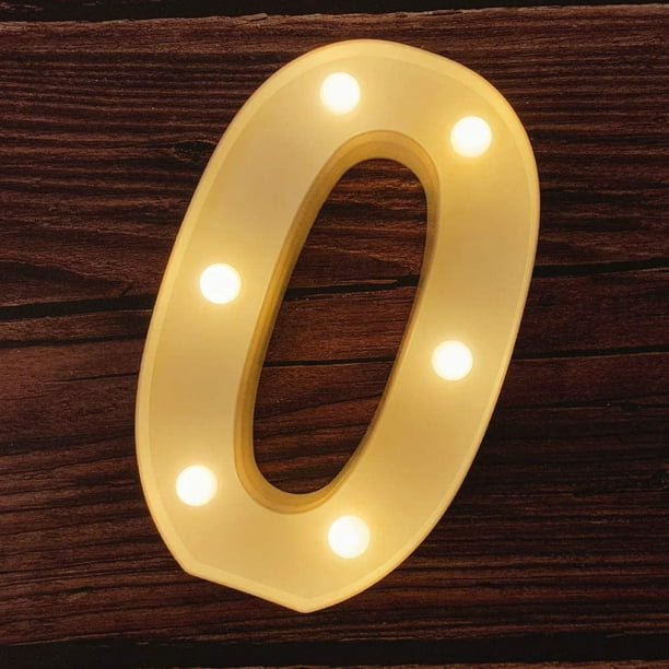Letrero luminoso LED con números y letras para marquesina, ideal para bodas, cumpleaños, fiestas, Navidad, luz nocturna, decoración para el hogar y el bar (0)