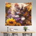 thumbnail image 2 of Honeii Cute Cat Sunflower print Tapestry for Bedroom, Tapestry Wall Tapestry Aesthetic, Room Decor Classroom Tapestries for Living Room Dorm Room 51" X 60", 2 of 6