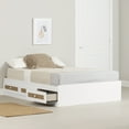 thumbnail image 2 of South Shore Hoya, Bohemian Harmony Full Mates Bed with 3 Drawers, White and Faux Printed Rattan, 2 of 11