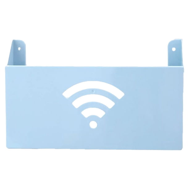 Kearding Caja de almacenamiento organizador de enrutador WiFi estante de pared soporte de tablero para el hogar soporte colgante autoadhesivo Almacenamiento y organización del hogar Azul