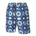 thumbnail image 6 of Uemuo Vintage Blue Pattern Men's Swim Trunks Hawaiian Beach Bathing Suit Swimsuits Beach Quick-Dry Shorts with Pockets-3X-Large, 6 of 9