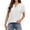 White, variant on MIXUE Womens Summer Tops Summer Solid Color Fashion V Neck Short Sleeve Pullover Tshirts Outwear,White,S