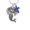 Blue, variant on Mermaid - White Crystal Cross Sophia Necklace, 18" 1"