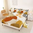 thumbnail image 2 of Castle Fairy Warm Terracotta Bed Sheets 4pcs for Family, Gold Foil Leaf King Sheets, Orange and Brown, 2 of 6