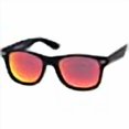 thumbnail image 3 of zeroUV - Classic Colored Mirror Lens Square Horn Rimmed Sunglasses for Men Women (Polarized | Rubberized/Red), 3 of 4