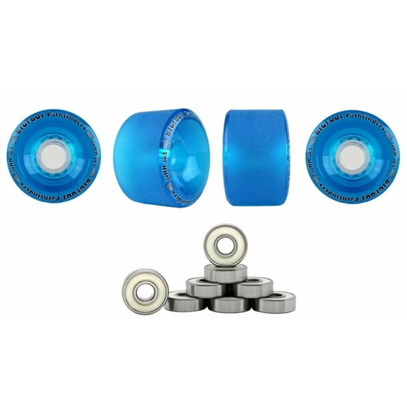 Bigfoot Longboard Wheels Stoneground Pathfinders 70mm 80a Blue   Abec 9 Bearings