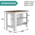 thumbnail image 5 of TUHOME Cala Kitchen Island with Antimicrobial Tabletop & 3 Open Shelves, Seating Workstation, 5 of 7