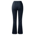 thumbnail image 5 of Blue Sweatpants Womens Flare Leggings with Pockets Yoga Pants High Waisted Bottoms Comfy Workout Business Trousers, 5 of 6