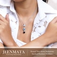thumbnail image 6 of JeenMata 3.75 Carat April Cubic Zirconia Birthstone Necklace - Dangling Round Cut Necklace Pendant in White Gold Plating for Women, 6 of 7