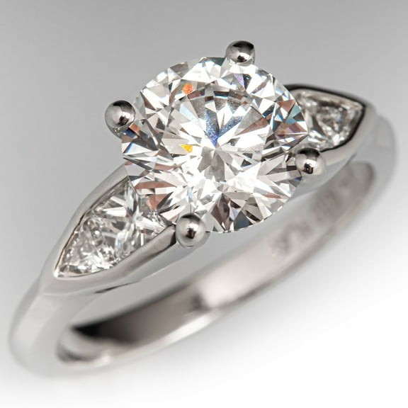 KHUSHIGEMS Round Silver Moissanite Engagement Ring, 3.15 Ct Solid Silver, Sterling Silver