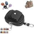 thumbnail image 2 of Mini Keychain Purse Bag for Men Women, Lightweight Canvas Compact Card Holder Small Zipper Change Pouch with Carabiner for Daily Travel Gym,Backpack Shape（Black）, 2 of 6