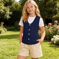 thumbnail image 5 of hotojiny Baby Boys Girls Lightweight Vest Kids Sleeveless Button down Jacket Unisex Infant Formal Waistcoat for 3-12 Years, 5 of 7