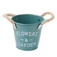 thumbnail image 4 of S SERENABLE Farmhouse Flower Planter Tin Bucket Desktop Storage Barrel for Front Porches Green, 4 of 9
