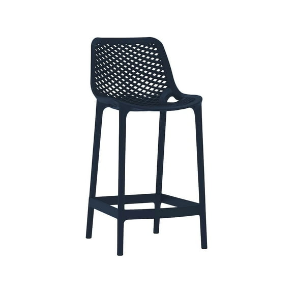 Meridian Furniture Mykonos Navy Outdoor Patio Stool (Set of 4)