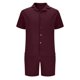 thumbnail image 4 of Mens Botón Abajo Camisa de Manga Corta Arrugas Libres Casual Deportes Cardigan Set, Color Sólido Cuello de Verano Camisa Y Pantalones Cortos, 4 of 7