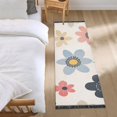 thumbnail image 3 of Yayeee Runner Rug for Bedroom 2'x6' Machine Washable Hallway Non Slip Mat, Beige Retro Flower, 3 of 8