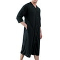 thumbnail image 3 of Men's Viscose Rayon Cardigan-Style Pajama Robe with V-Neck and Pockets, 3 of 3