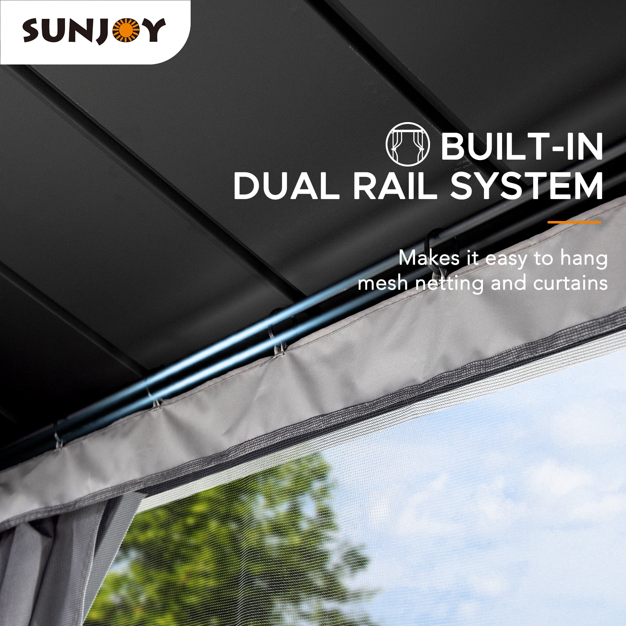 Sunjoy 10 ft. x 10 ft. Outdoor Gazebo with 2-tier Hardtop Roof