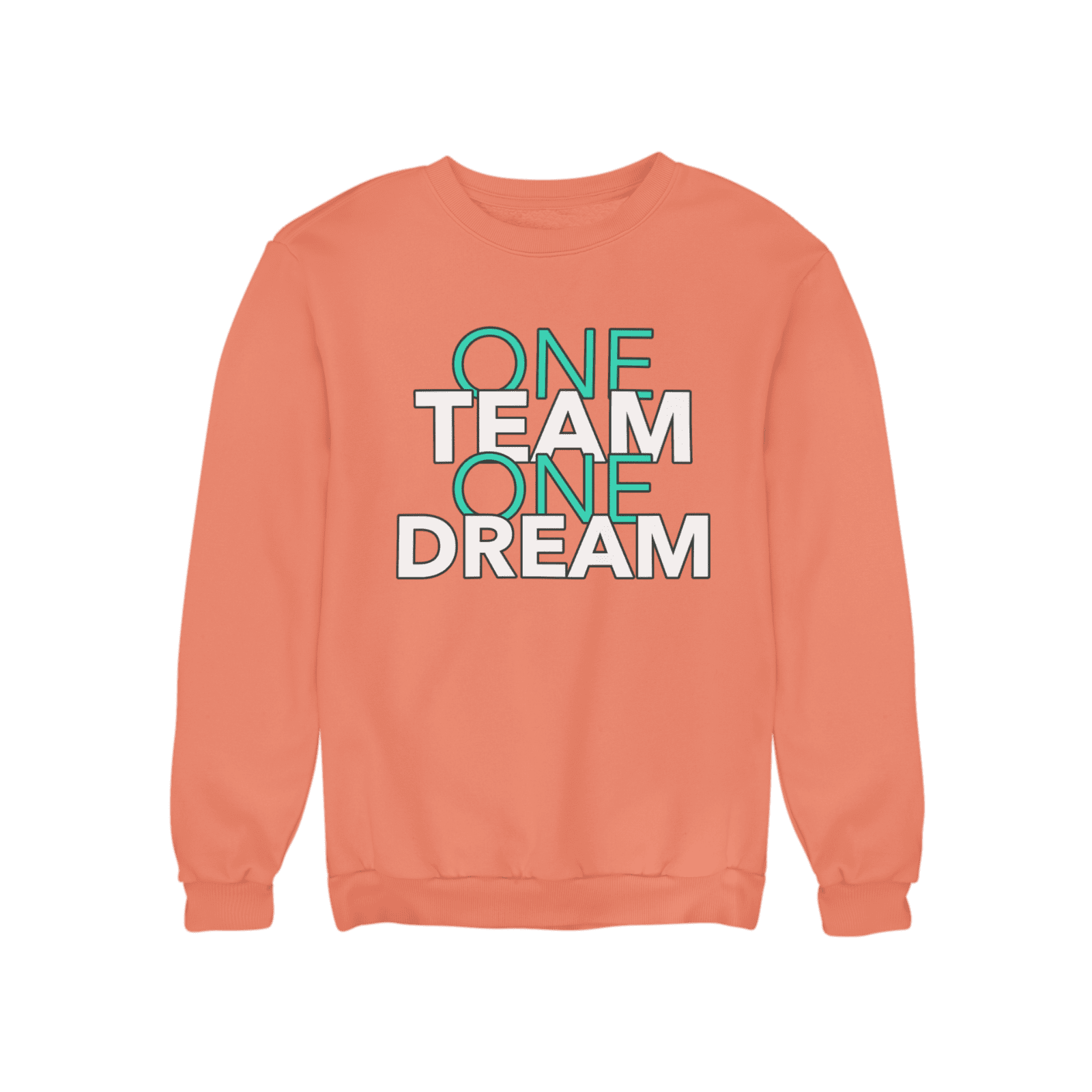 kiMaran ONE TEAM ONE DREAM Team Simple Quotes Fleece Unisex Crew Neck Sweatshirt Dusty Rose M