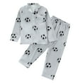 thumbnail image 2 of ZHOGXU Big Kids Boys Pajama Sets Long Sleeve Lapel Cartoon Print Tops And Pants Soft Comfortable Sleepwear Outfits For Daily Wear Grey 11-12 Years, 2 of 9