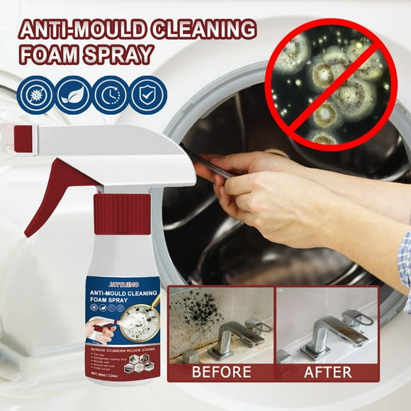 Limpiadores domésticos Spray antimoho Limpiador de moho Espuma limpiadora antimoho Potente limpiador en espuma multiusos Elimina manchas de paredes Azulejos Sella y Fungicida 60ML Fungicida