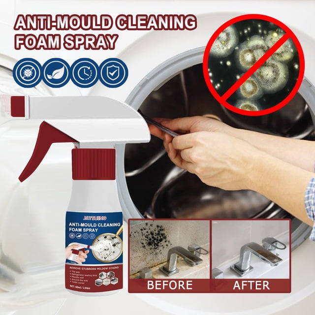 Limpiadores domésticos Spray antimoho Limpiador de moho Espuma limpiadora antimoho Potente limpiador en espuma multiusos Elimina manchas de paredes Azulejos Sella y Fungicida 60ML Fungicida