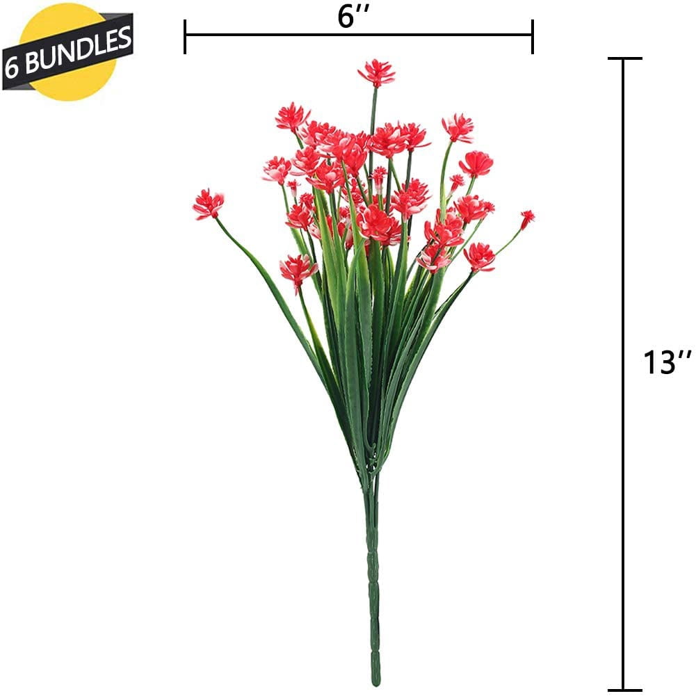 24 Bundles Artificial Flowers Lotus Outdoor Fake Flowers for Decoration UV Resistant No Fade Faux Plastic Plants Garden Porch Window Box Décor (Orchid)