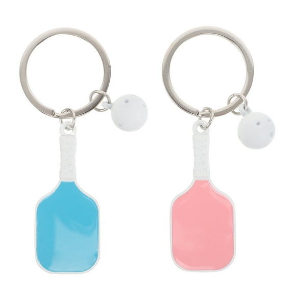 HAMPPLIES 2Pcs Pickleball Keychain for Car Keys Sports Theme Keyring Accessory in Zinc Alloy
