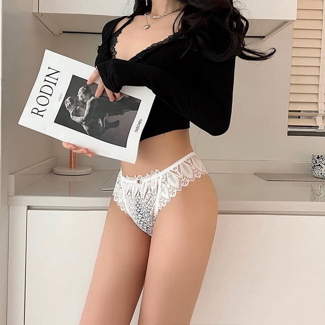 Tanga sexy de encaje cruzado de talla grande para mujer, pantalones deportivos sin costuras de alta elasticidad, huecos y transpirables, para chica gordita
