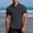 Gray, variant on Ceisia Men's Casual Solid Color Blocking Short Sleeve Lapel Collar Jacquard Knit Polo Shirt Stretchy Breathable Top Khaki Gifts for Father 2X