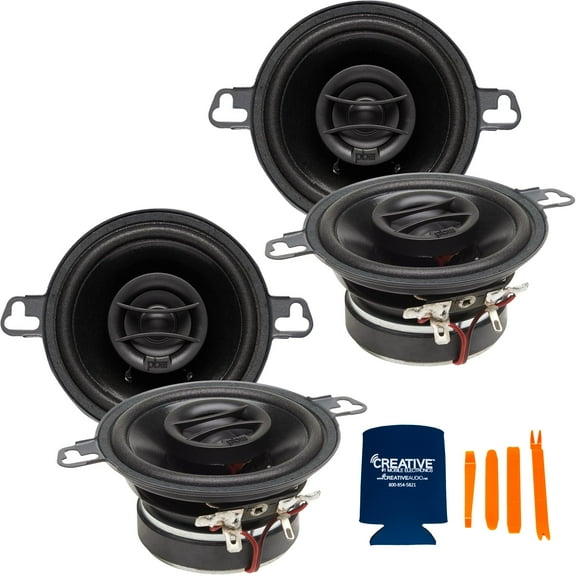 PowerBass Two Pairs of S-3502 3.5" OEM Replacement Coaxial Speakers