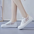 thumbnail image 5 of uvwlwu Fashion Floral Cutout Mesh Breathable Platform Casual Sneakers On Comfortable Walking Shoes(White,6), 5 of 9