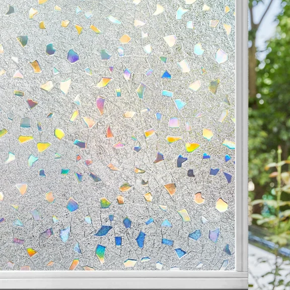 Ninetrex Window Privacy Film,Stained Glass Frosted Window Film,Decorative 3D