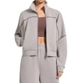 thumbnail image 1 of Chaqueta Deportiva de Larga con Solapa y Cremallera para Mujer, Ideal para Otoño e Invierno Chaqueta Holgada para Yoga Al Aire Libre Gris XXL, 1 of 7