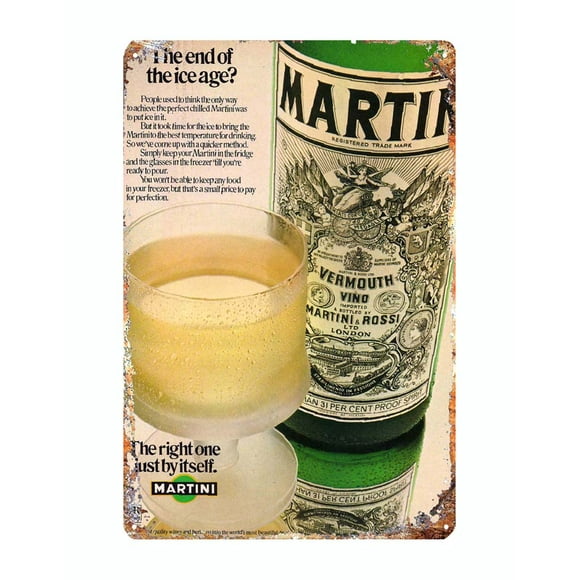 liquor drink bar pub Martini Métal Étain Signe reproduction de style vintage 12 x 8 Pouces