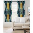 thumbnail image 2 of Turquoise Yellow Abstract Blackout Curtains for Bedroom Living Room Darkening Curtains 84 Inch Length 2 Panels Set Teal Modern Smear Artwork Window Curtain Window Treatment Grommet Drapes 42"x84", 2 of 9