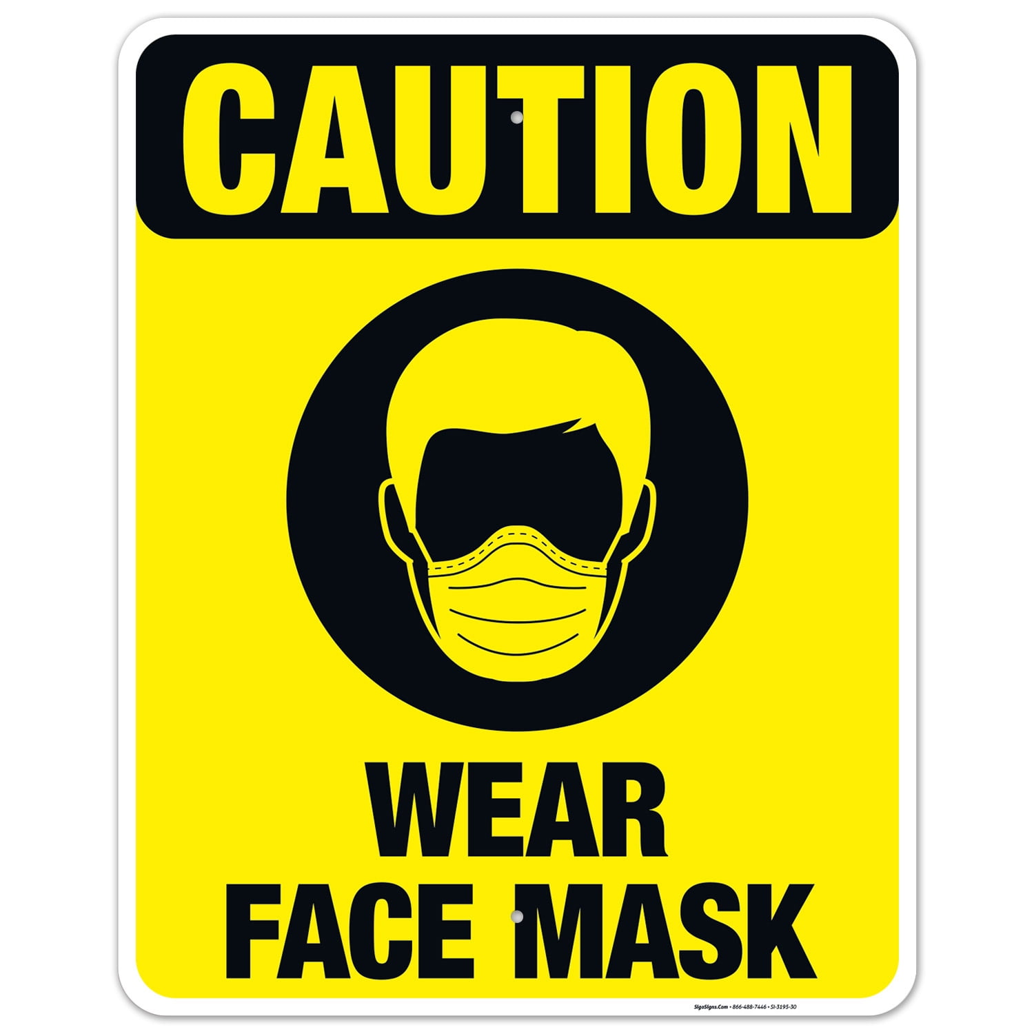 Please Wear Mask Sign, 24x30 Aluminum - Walmart.com