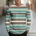 thumbnail image 3 of Gfyviroh Mens Tops Trendy Casual Stripes Workout Tops Long Sleeve Crew Neck Lightweight T-shirts, 3 of 5