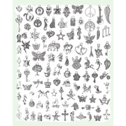 Mixed Silver Metal Charms Pendants for Bracelet Jewelry Making and Crafting, 100 PCS