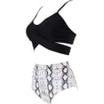 thumbnail image 3 of HZKAICUN  Women's High Waisted Bandage Bikini Set Wrap Two Piece Push Up Swimsuits, 3 of 7