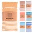 thumbnail image 1 of Toalla de playa MOMOMUS extra grande, 100% algodón, resistente a la arena, color mostaza, 1 of 8